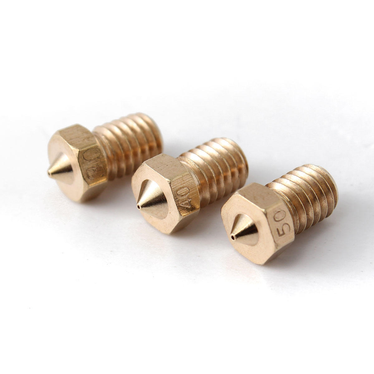 1 Pc M6 Threaded Copper Nozzle 0.3/0.4/0.5MM For 1.75mm Supplies 3D Printer COD